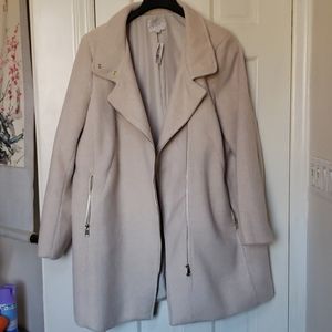 Ann Taylor LOFT Herringbone Moto Coat